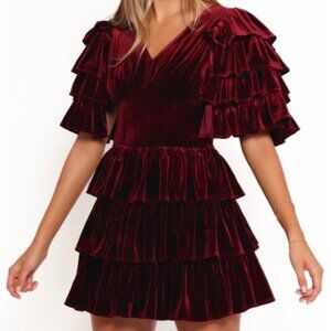 Petal and Pup Agnes Mini Dress - Wine